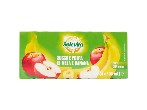 Succo e polpa di mela e banana