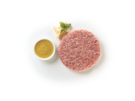 Maxi hamburger di pollo con formaggio e basilico