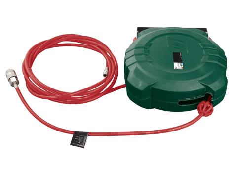 Tubo con avvolgicavo o unità di manutenzione per aria compressa