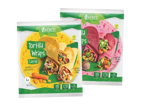 Tortillas con carote o barbabietola rossa