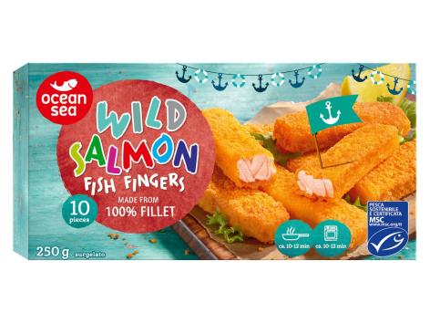 Bastoncini di filetto di salmone rosa