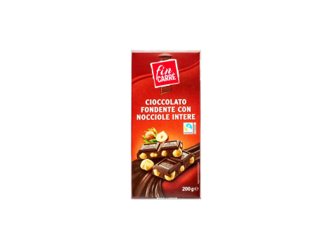 Cioccolato fondente con nocciole intere