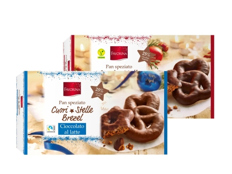 Pan speziato a forma di brezel, stella e cuore