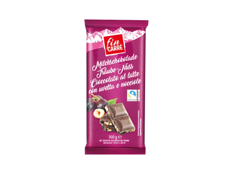 Cioccolato al latte con uvetta e nocciole
