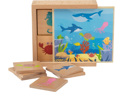 Gioco in legno “Domino, memo, gioco della pesca o di equilibrio”