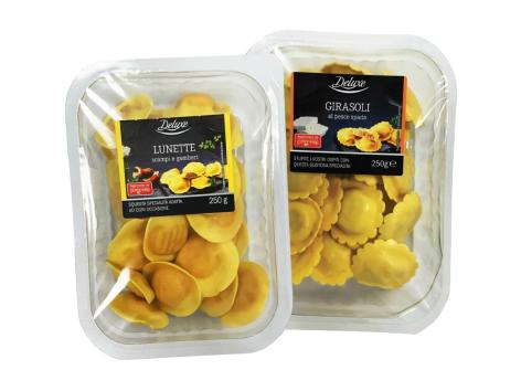 Lunette agli scampi e gamberi o Girasoli al pesce spada