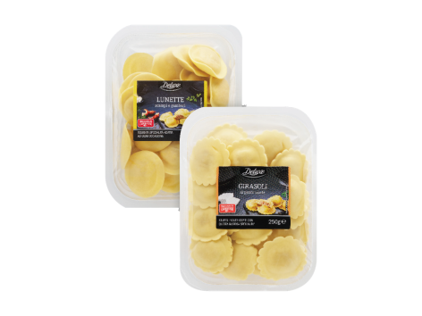 Lunette agli scampi e gamberi o Girasoli al pesce spada