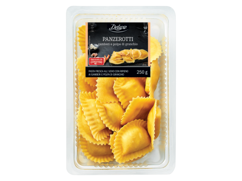 Panzerotti ai gamberi e polpa di granchio