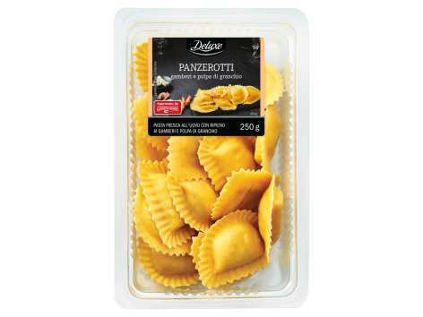 Panzerotti ai gamberi e polpa di granchio