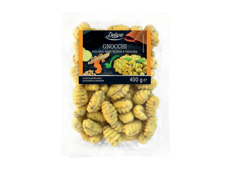 Gnocchi con ceci, semi di chia e curcuma