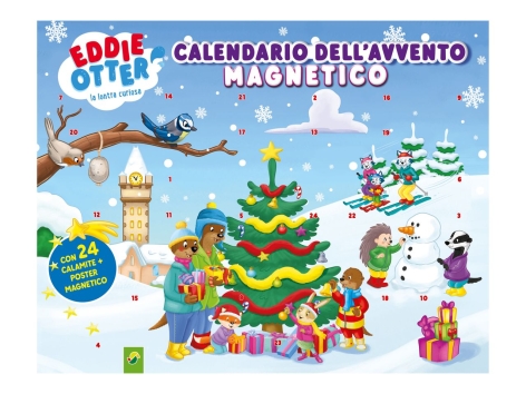 Calendario dell'avvento magnetico "Paw Patrol, Peppa Pig, Eddie Otter, Elfi di Natale"