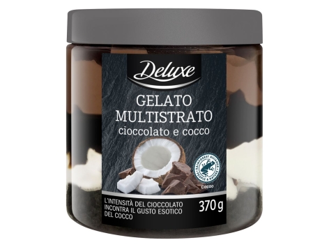 Gelato multistrato con cioccolato e cocco