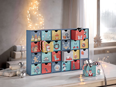 Calendario dell'Avvento con cassetti