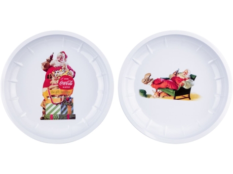 Piatto o scatola di latta natalizi