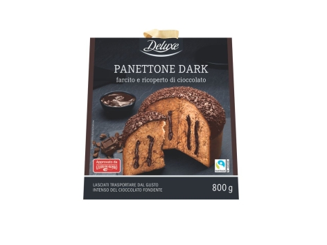 Panettone Dark farcito e ricoperto di cioccolato