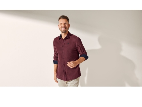 Camicia in velluto fine da uomo