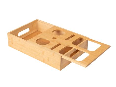 Vassoio snack bar con ciotole in vetro