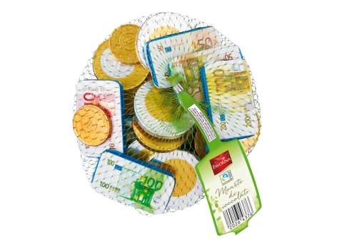 Monete e banconote di cioccolato