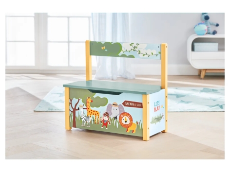 Panca contenitore per bambini 60x30h cm in legno bianco - Nuvy