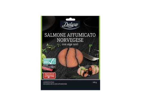 Salmone affumicato norvegese con alga nori