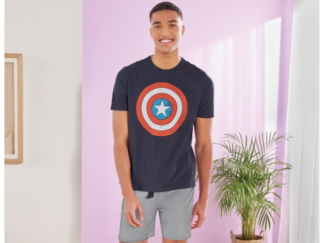 Pigiama corto da uomo "Spiderman, Avengers"