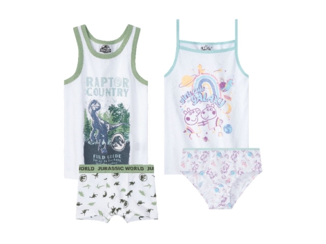 Coordinato intimo da bambini “Paw Patrol, Peppa Pig, Barbie, Transformers, Jurassic World”