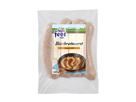 Salsicce di carne suina bollite con birra