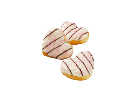 Krapfen a forma di cuore con glassa