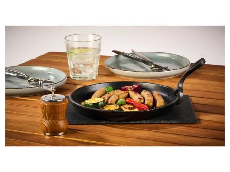 Piastra in ghisa da grigliata con piatto in ardesia