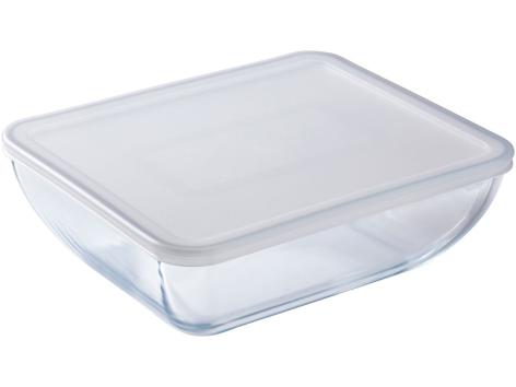 Pirofila rettangolare in vetro con coperchio