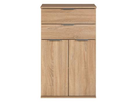 Mobiletto 2 cassetti e 2 ante, simil-quercia