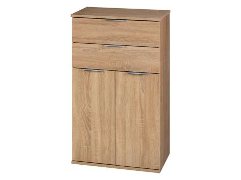 Mobiletto 2 cassetti e 2 ante, simil-quercia