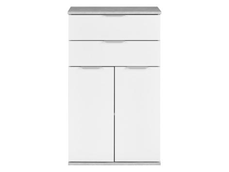 Mobiletto 2 cassetti e 2 ante, bianco/grigio
