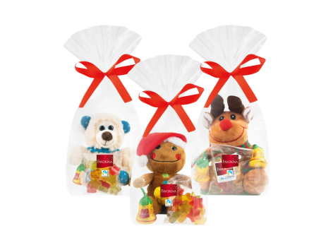 Peluche con cioccolato e caramelle gommose