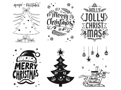 Set stencil natalizio per finestre