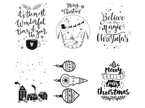 Set stencil natalizio per finestre