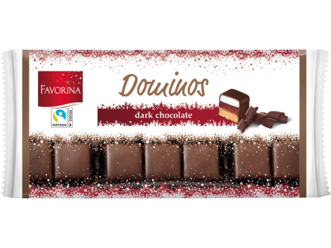 Dolcetti con doppio ripieno e copertura di cioccolato fondente