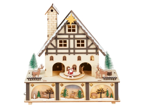 Casetta natalizia a LED in legno