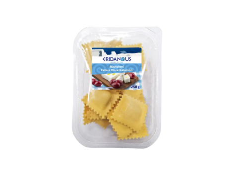 Ravioloni con feta e olive Kalamon