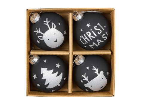 Palline natalizie in vetro, 4 pezzi