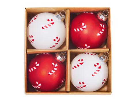 Palline natalizie in vetro, 4 pezzi