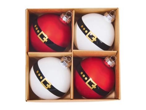 Palline natalizie in vetro, 4 pezzi