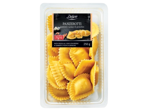 Panzerotti gamberi e polpa di granchio