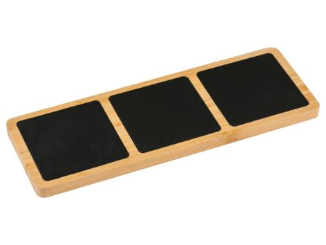 Tagliere o vassoio in bambù con inserti in ardesia
