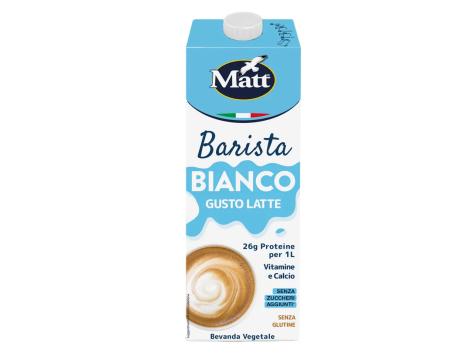 Barista bianco gusto latte o Bevanda alla nocciola e farro