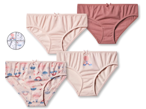 Slip da bambina, 4 pezzi