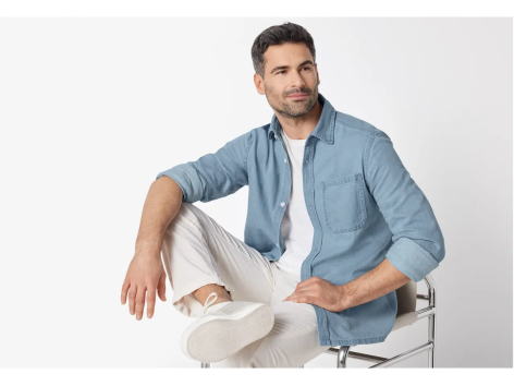 Camicia in jeans da uomo