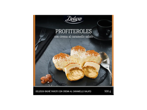Profiteroles con crema al caramello salato