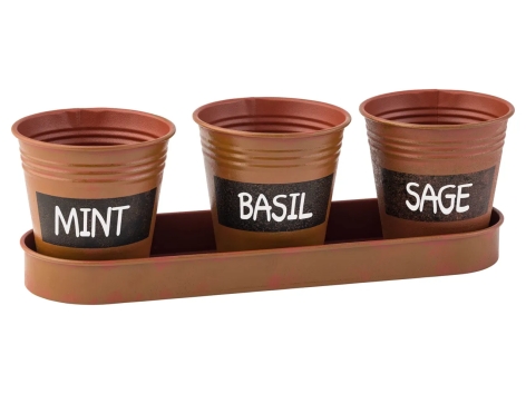Set vasi per piante aromatiche, 4 pezzi