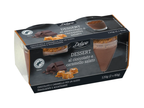 Dessert con caramello salato